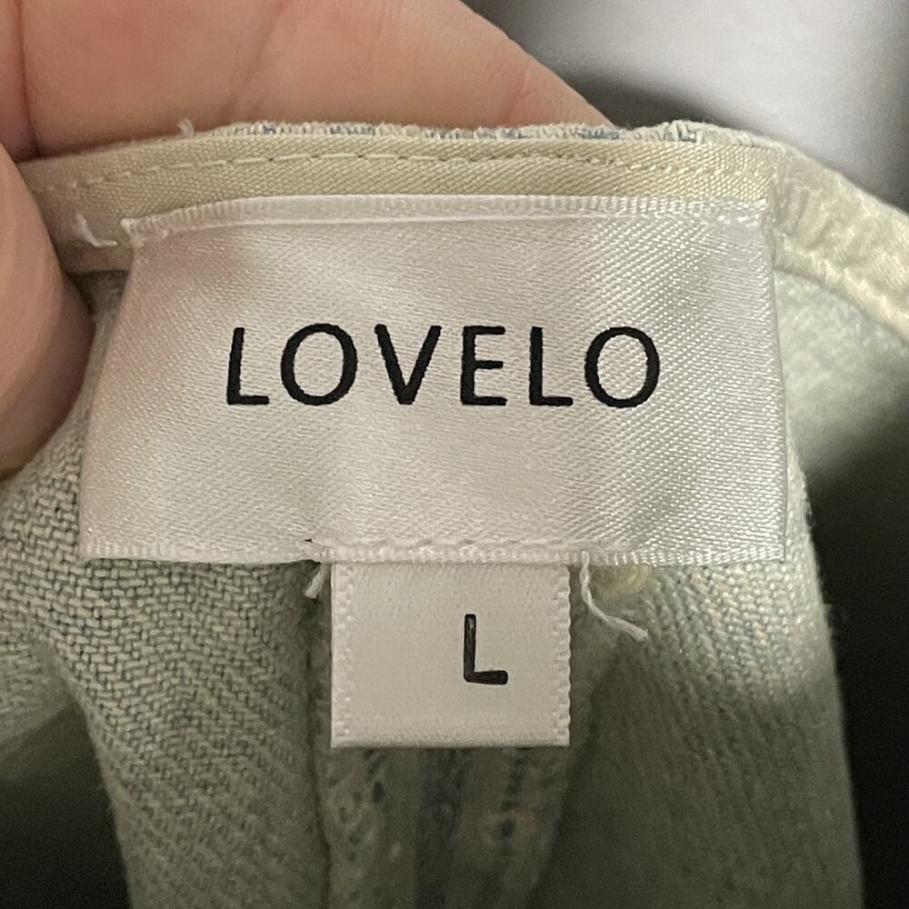 Lovelo Womens Oversized Denim Overalls Shortalls Size Large Striped Indie - Picture 2 of 7